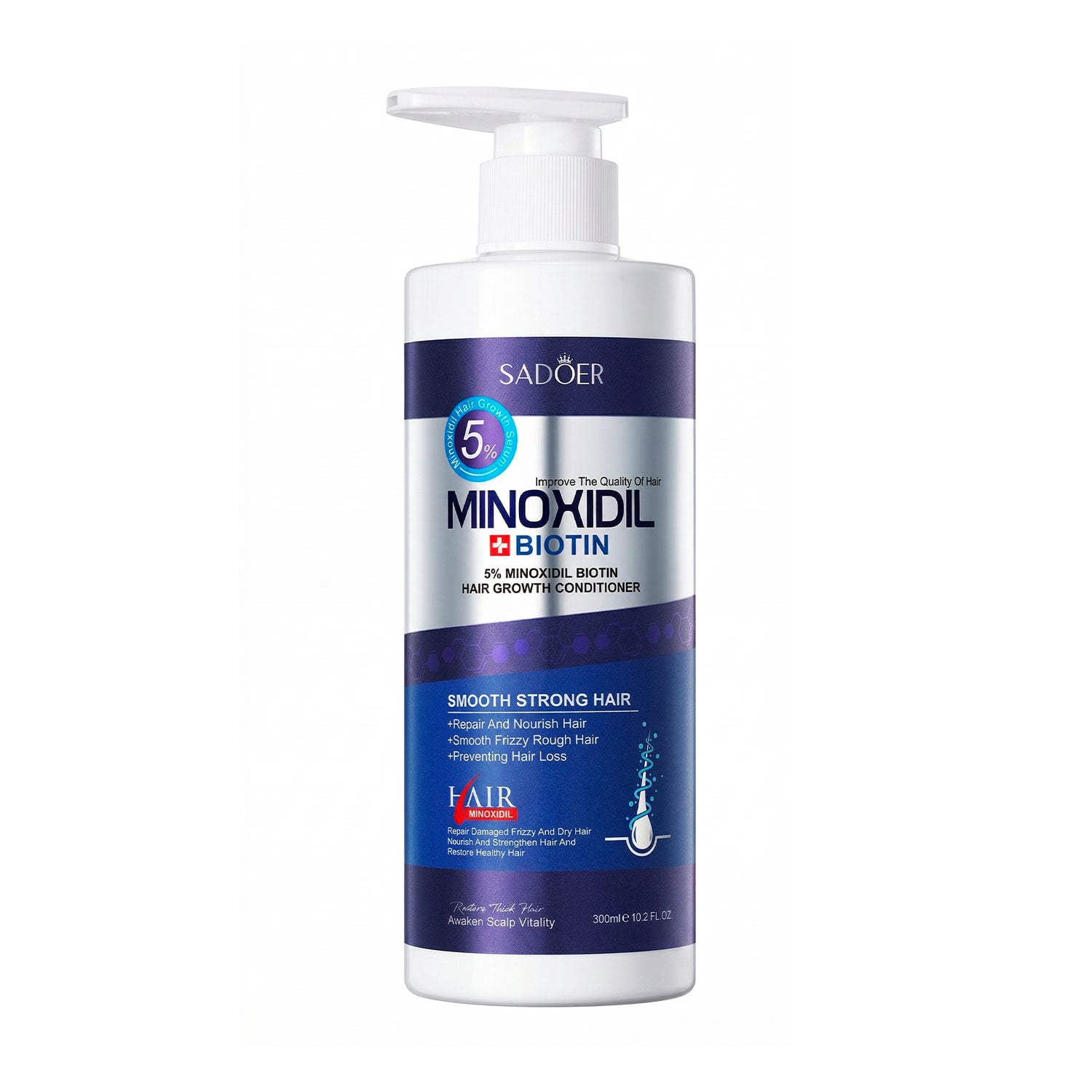 Кондиціонер Sadoer 5% Minoxidil Biotin Hair Growth Foam для росту волосся, 300 мл